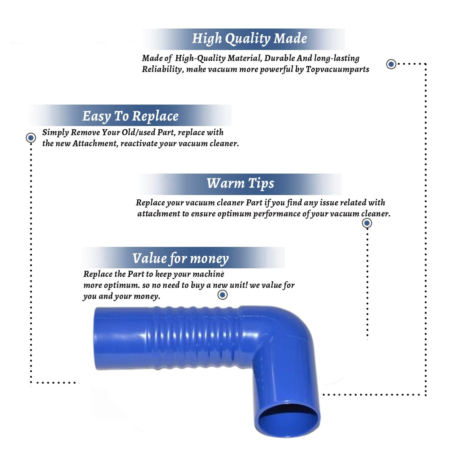 Topvacuumparts Replacement Part For kirby Avalir 2 Vacuum Cleaner Shampoo Hose Connector # Compare to Part 308117