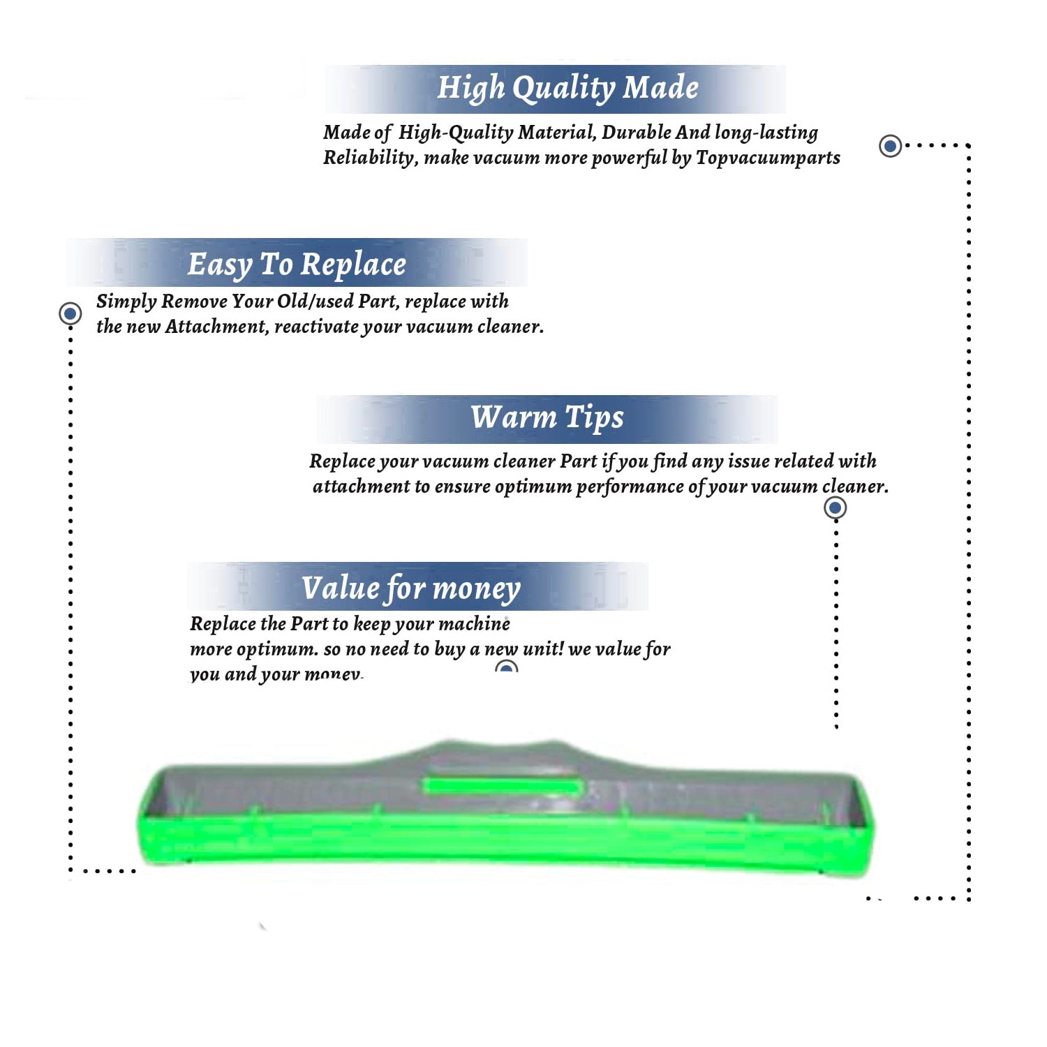 Topvacuumparts Replacement Part For Royal FR50152 Steam Vac Squeegee Blade # Compare to Part 302658002