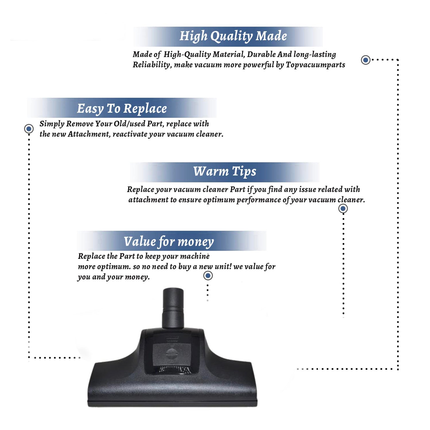 Topvacuumparts Replacement For Proteam Backpack 14.6092-319, Vacuum Cleaner Turbo Brush Tool (1PK)