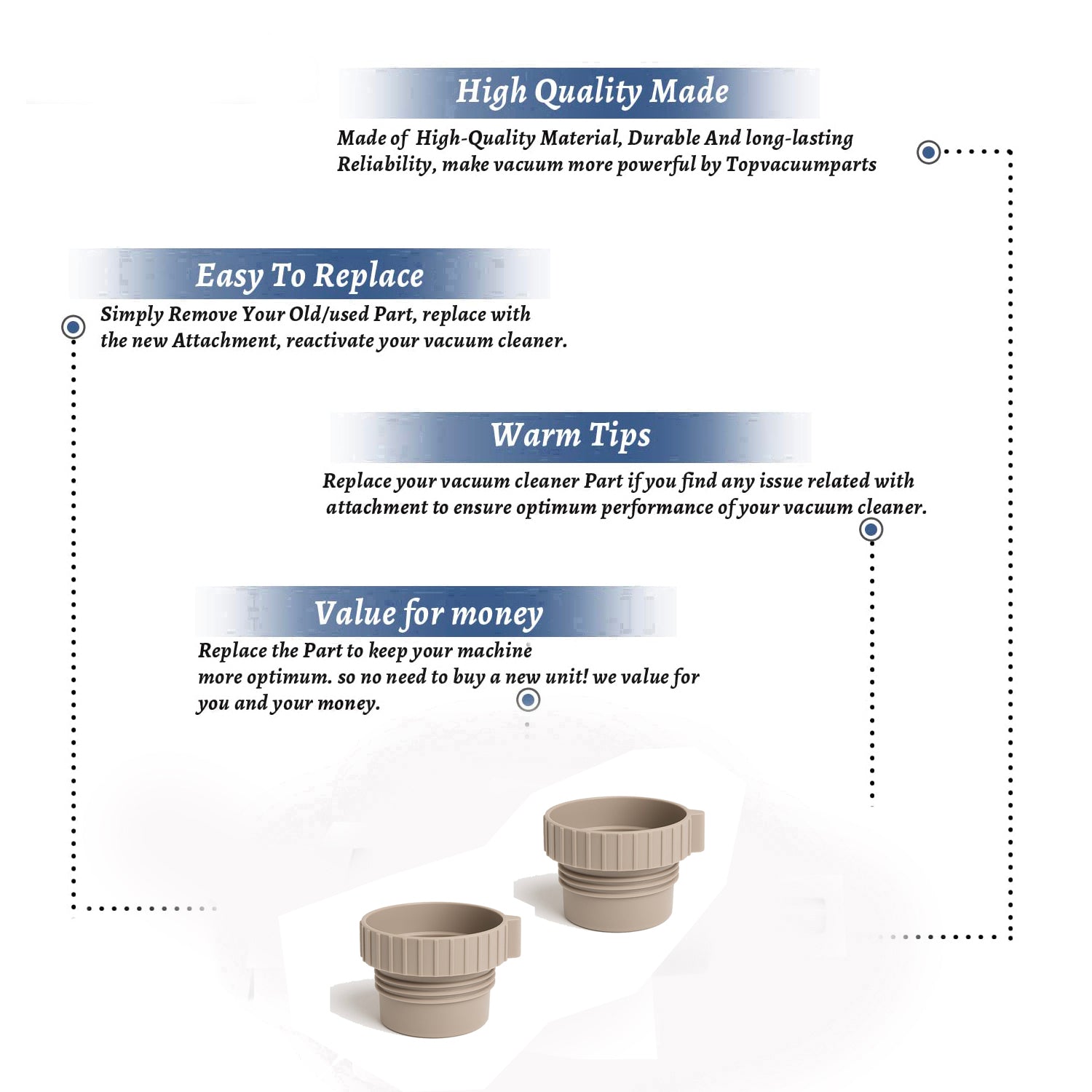 Topvacuumparts [6] Replacement Part For Eureka U Bravo Vacuum Bags, Bravo II, Direct Air, World Vac, White Westinghouse Vacuum # Part 54310C-6