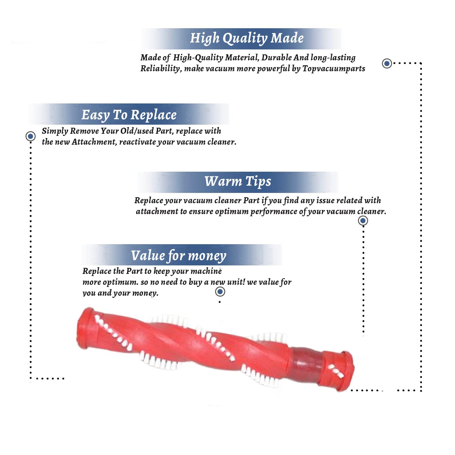 Topvacuumparts Replacement Part for Hoover MaxLife Elite Swivel Vacuum Cleaner Brush Roll Works with UH75150# Compare to Part 440014833