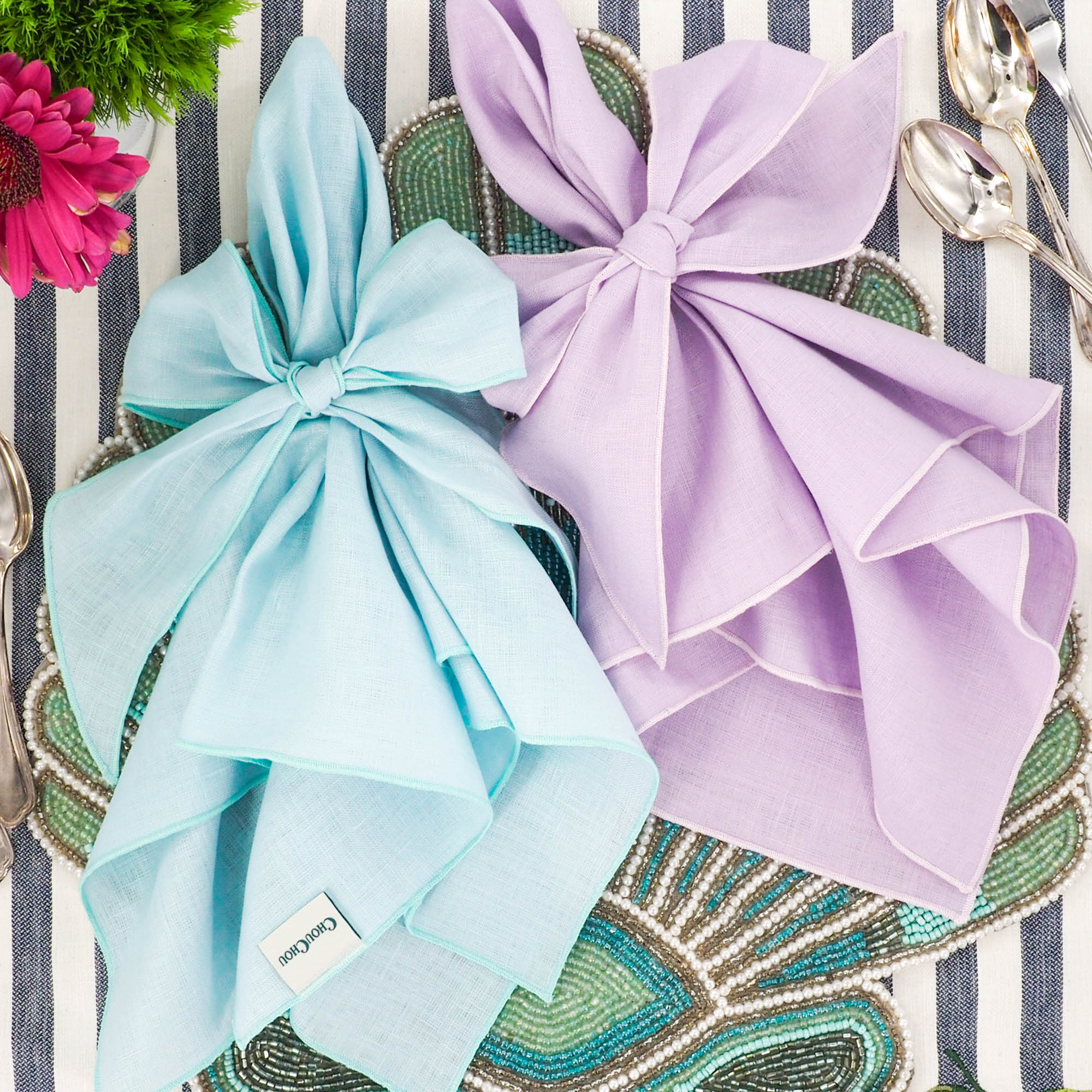 Purple Linen Dinner Napkins, Set of 4