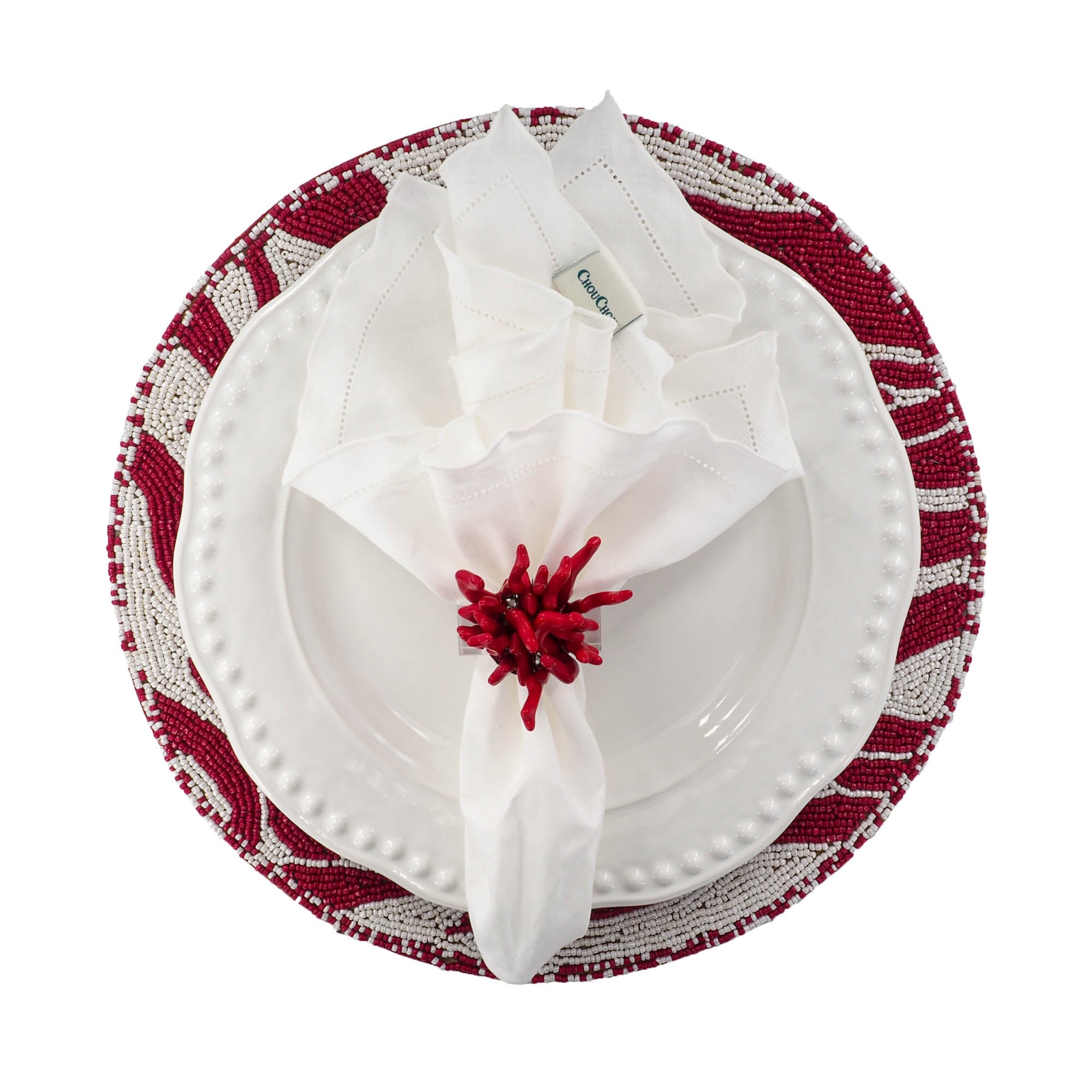 Red & White Placemats, Set of 2