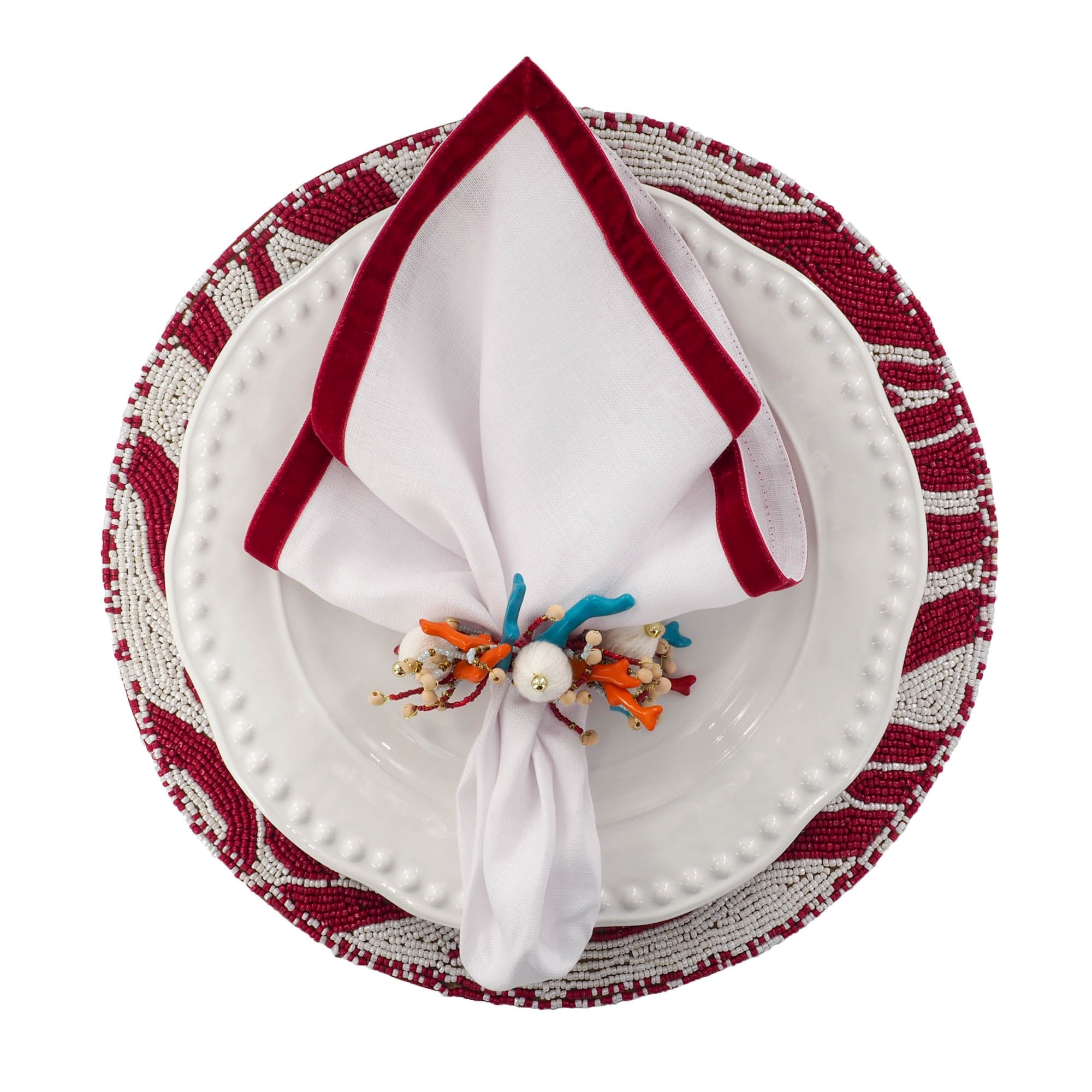 Red & White Placemats, Set of 2