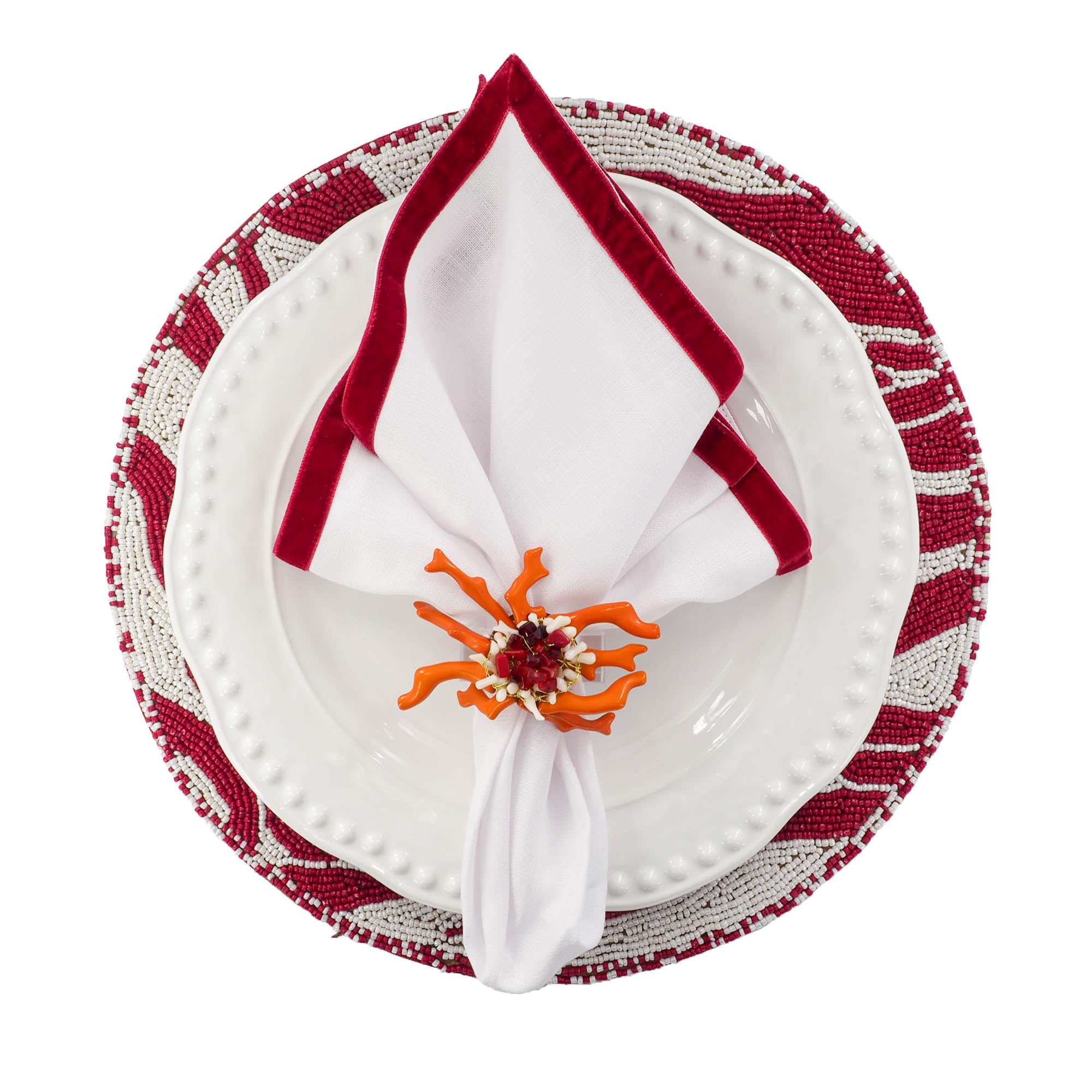Red & White Placemats, Set of 2
