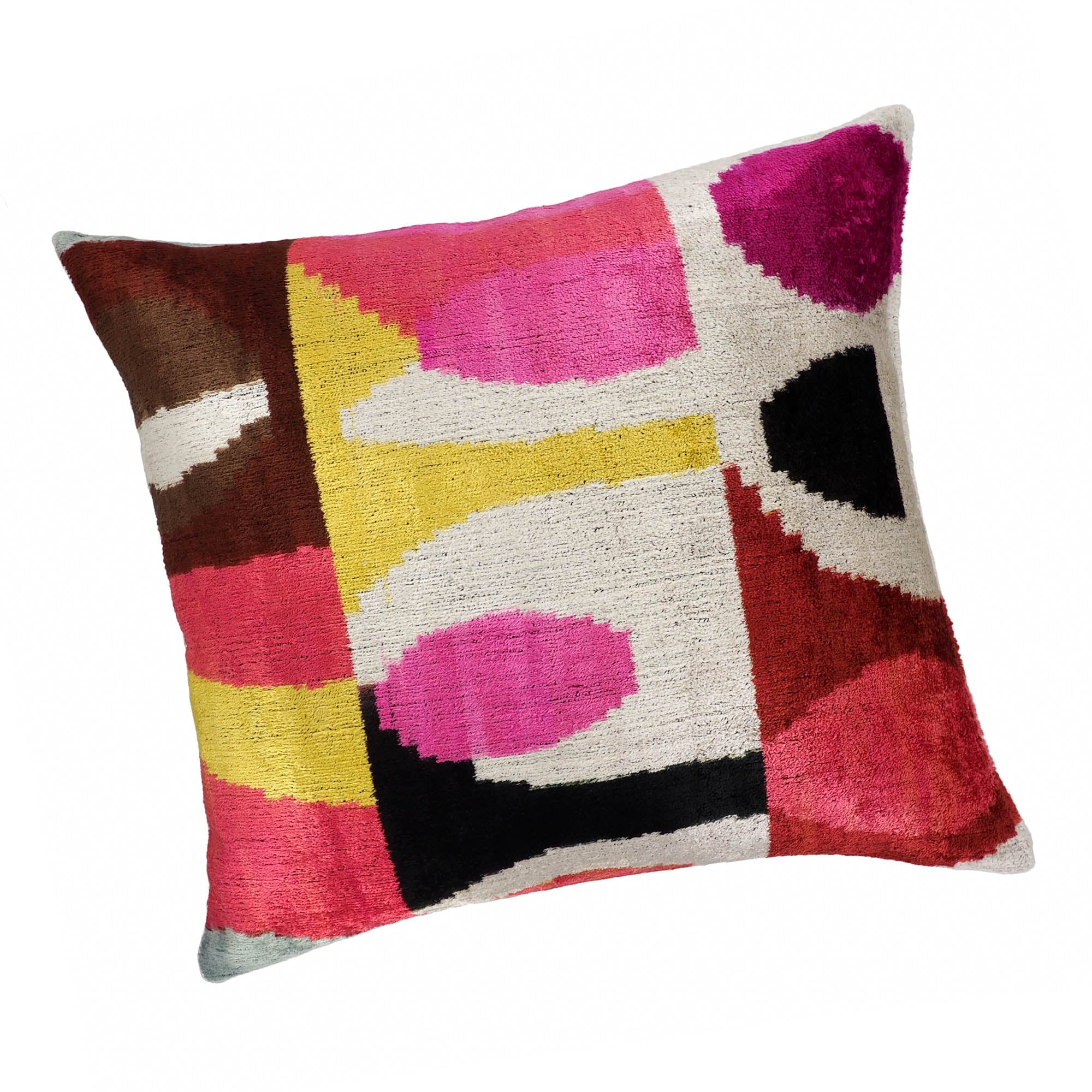 Rio Rio Silk Velvet Ikat Throw Pillow Cover, 20 x 20