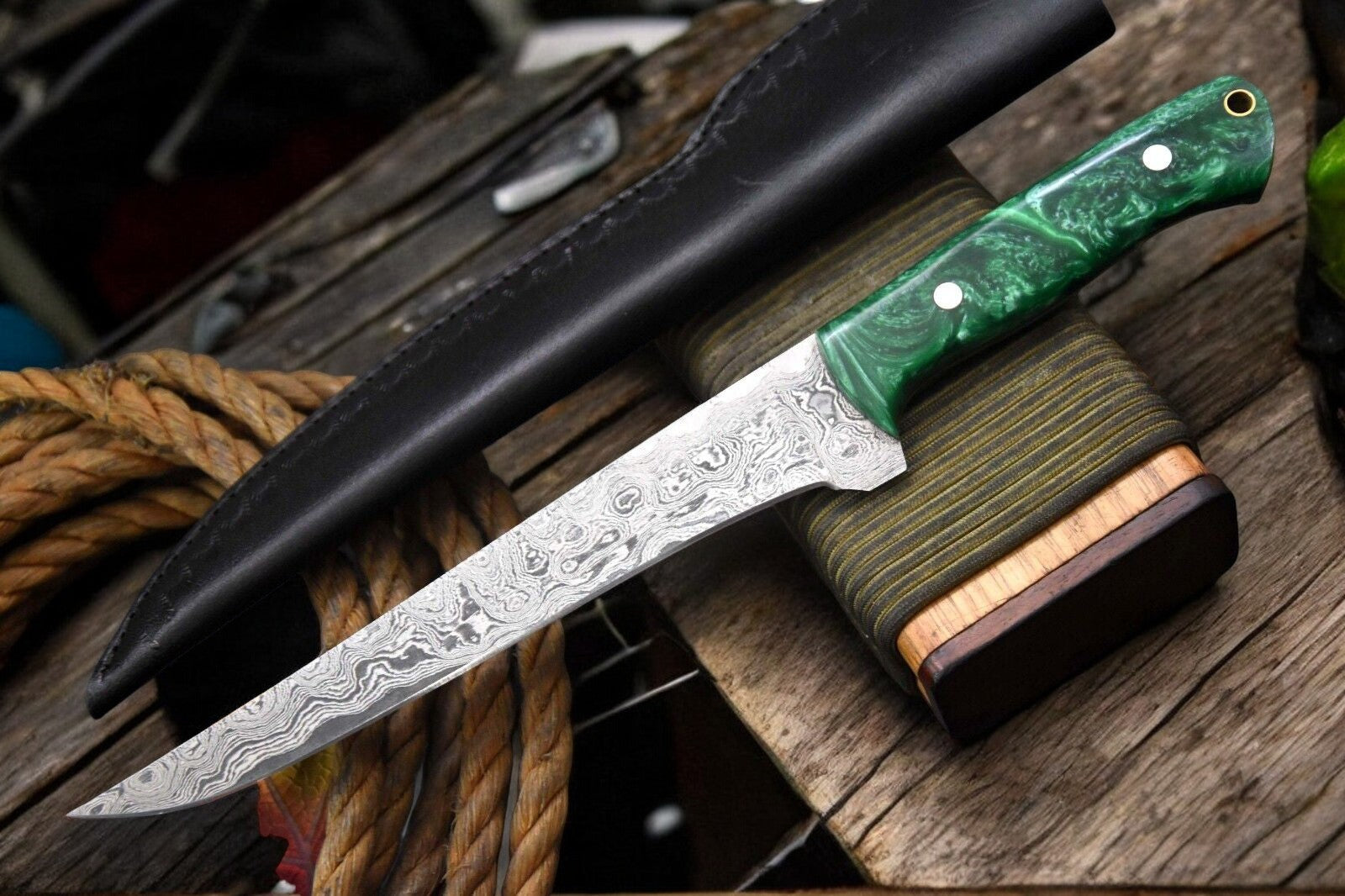 Premium Damascus Fillet Knife – 12.8