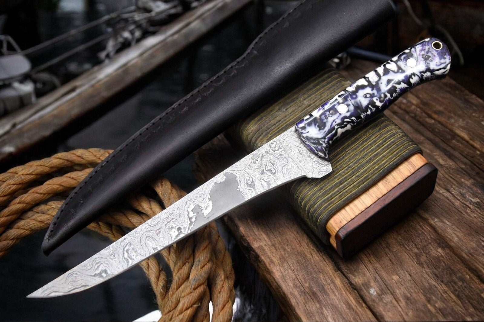Premium Handmade Damascus Fillet Knife - 12.8