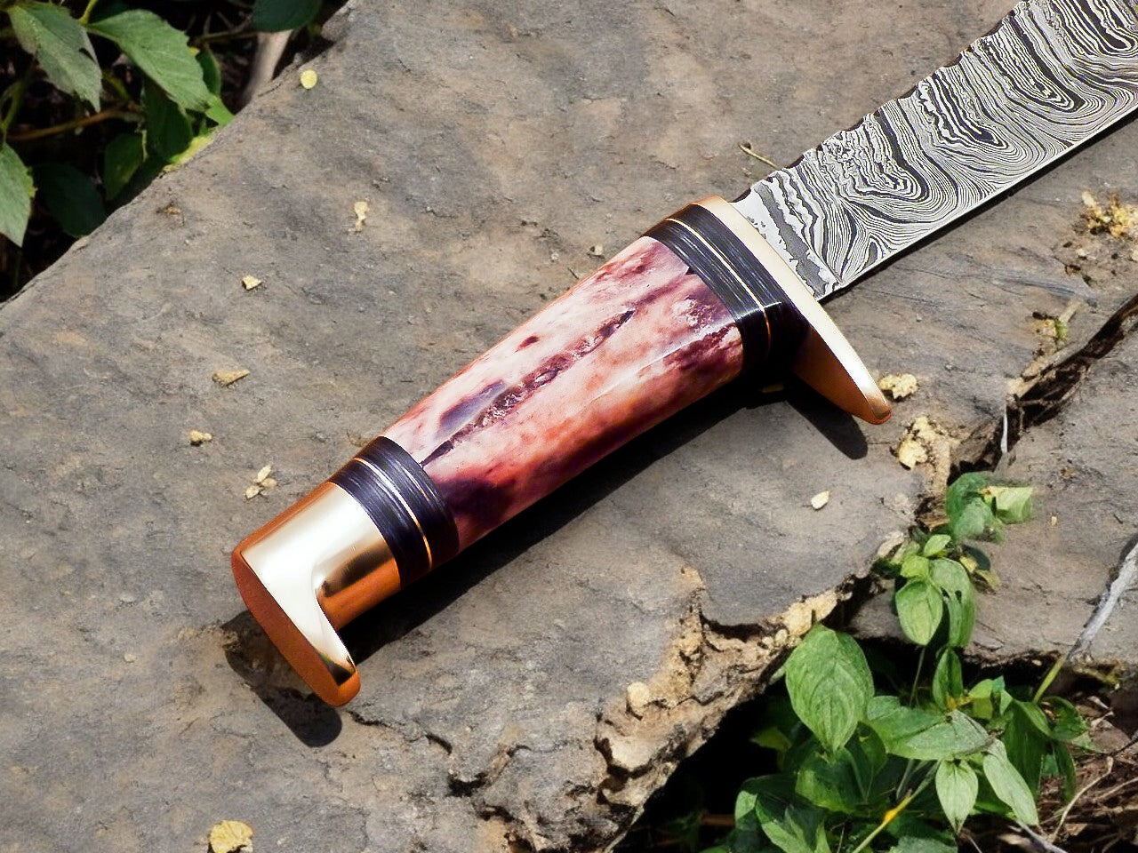 Handmade Damascus Hunting Knife – 12