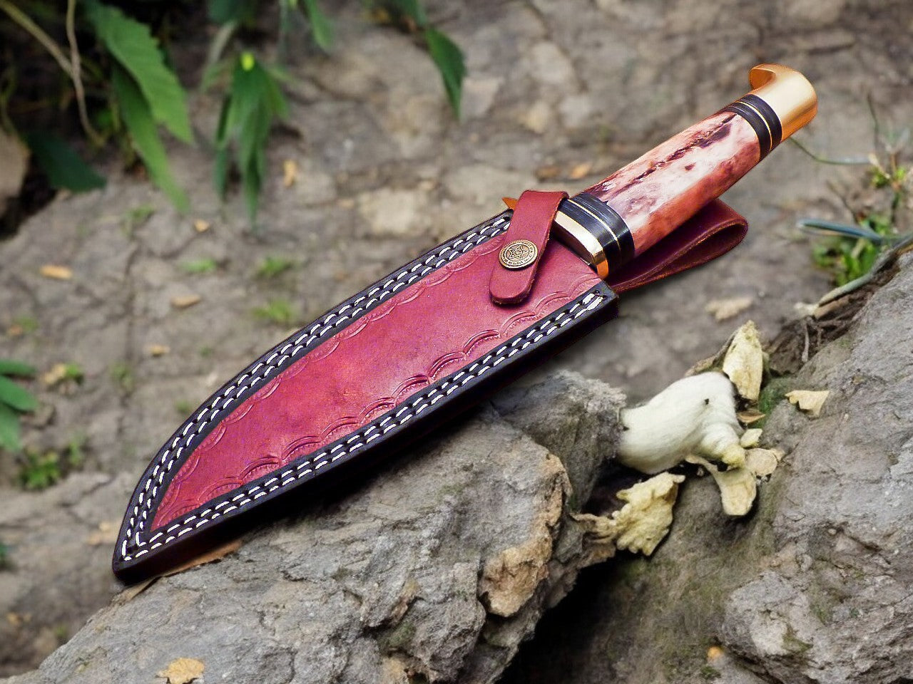 Handmade Damascus Hunting Knife – 12
