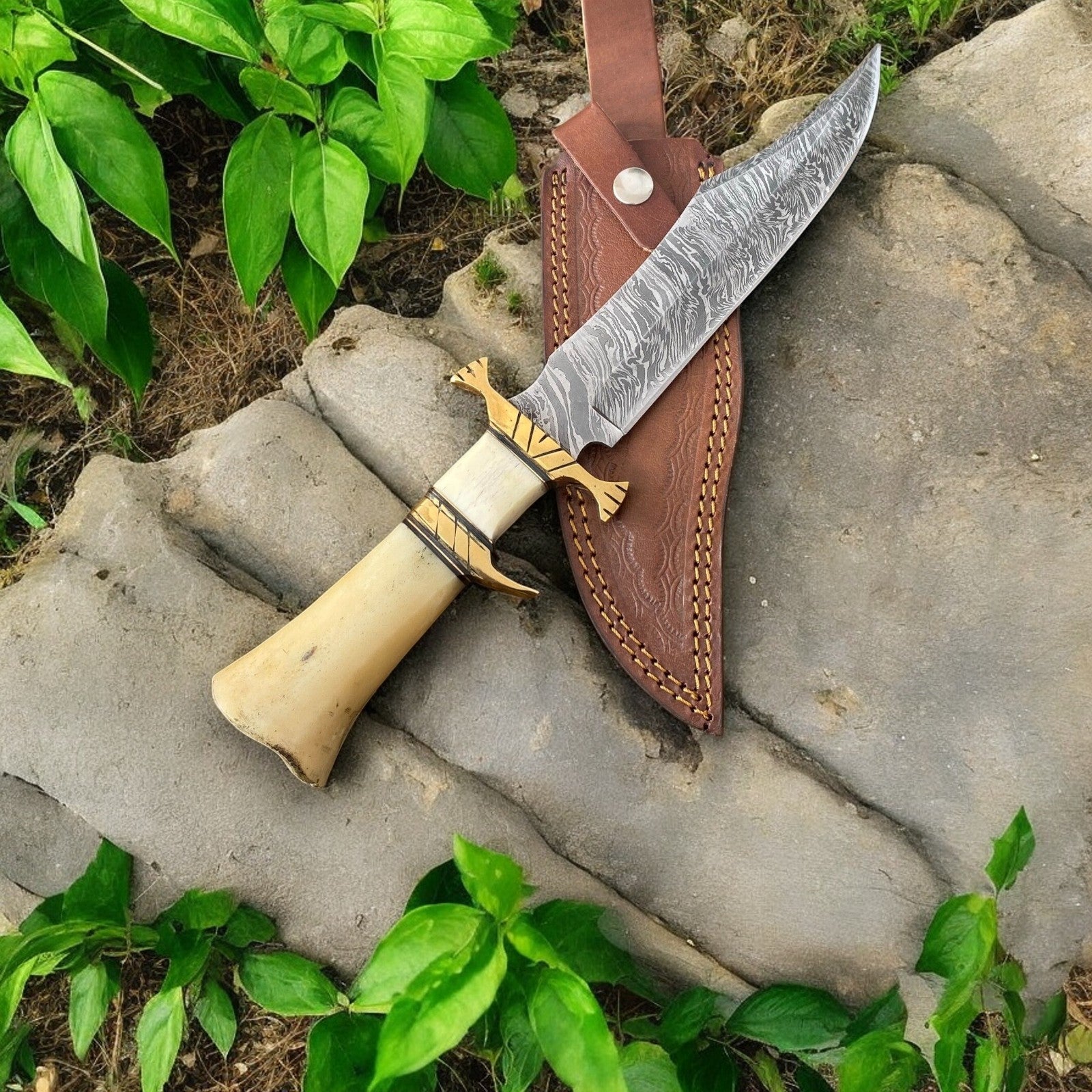 Handmade Damascus Bowie Knife – 10