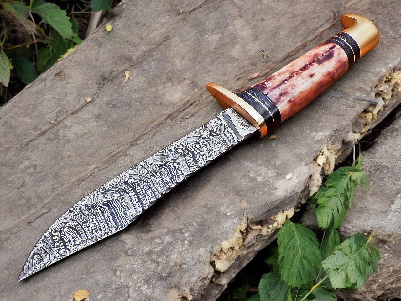 Handmade Damascus Hunting Knife – 12