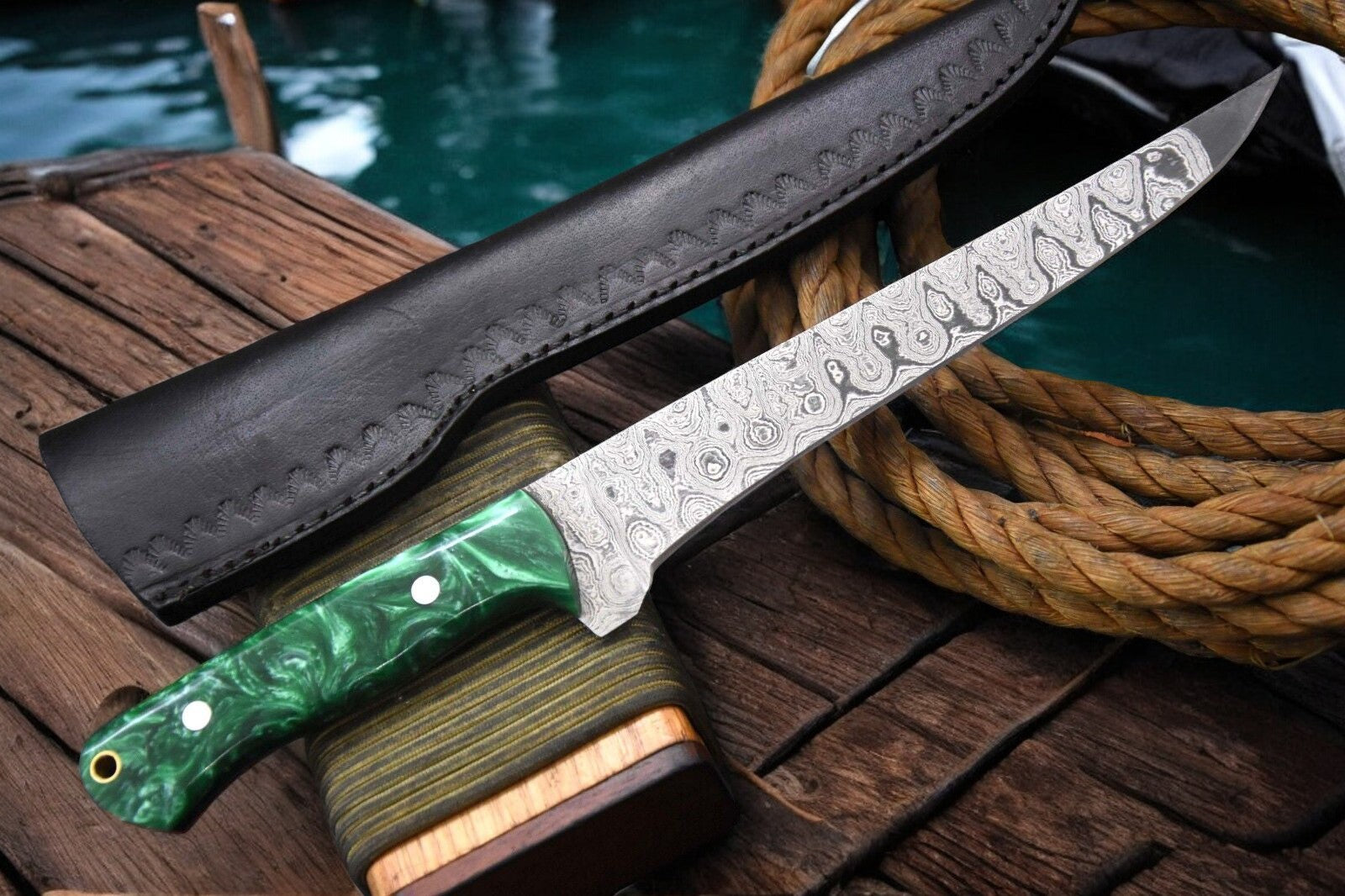 Premium Damascus Fillet Knife – 12.8