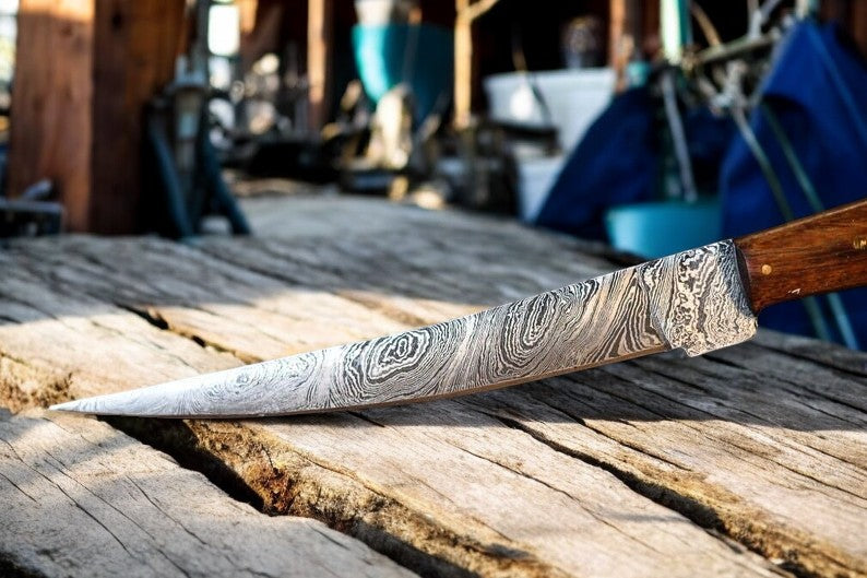 Custom Handmade Damascus Fillet Knife | 13