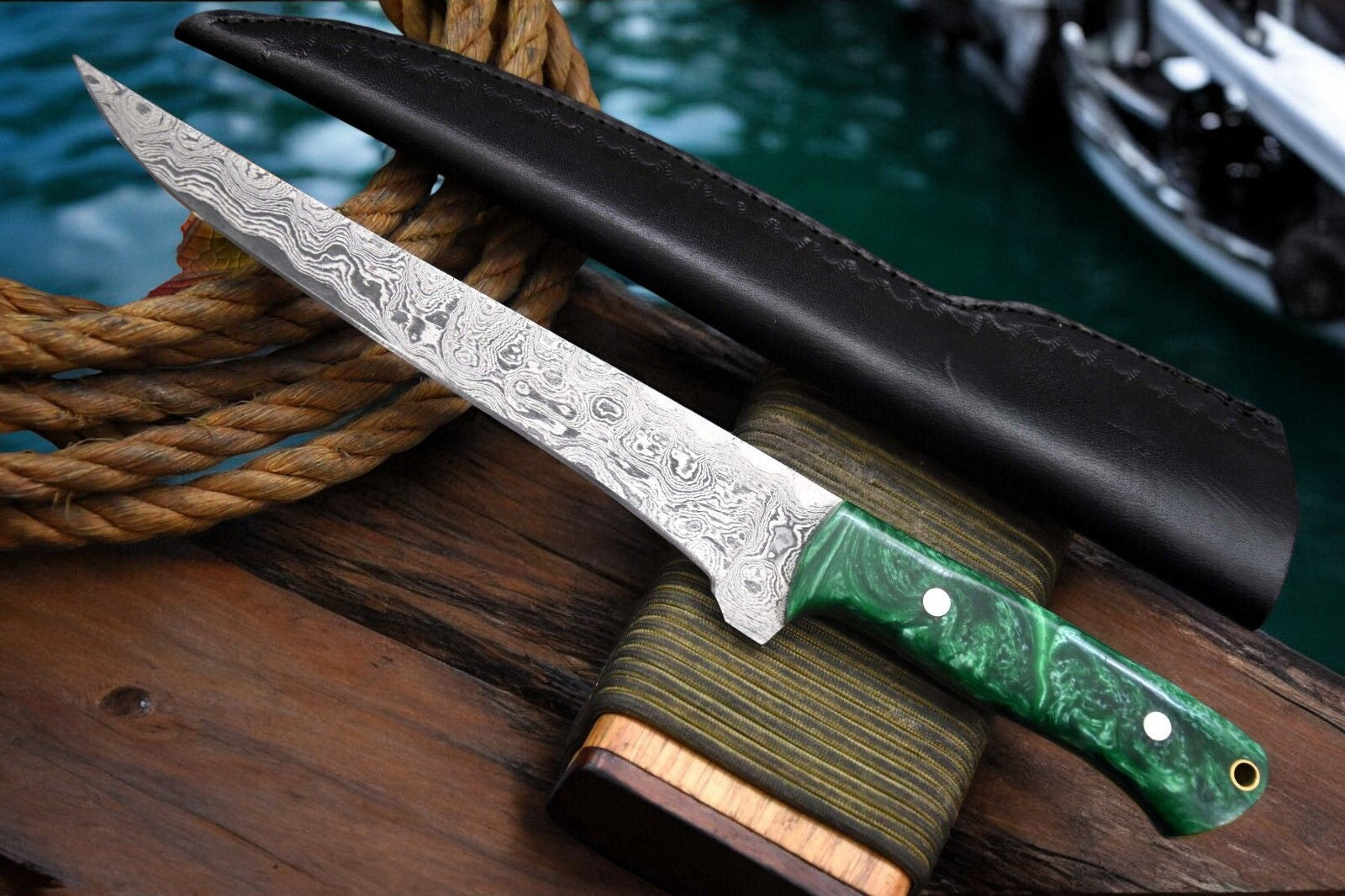 Premium Damascus Fillet Knife – 12.8