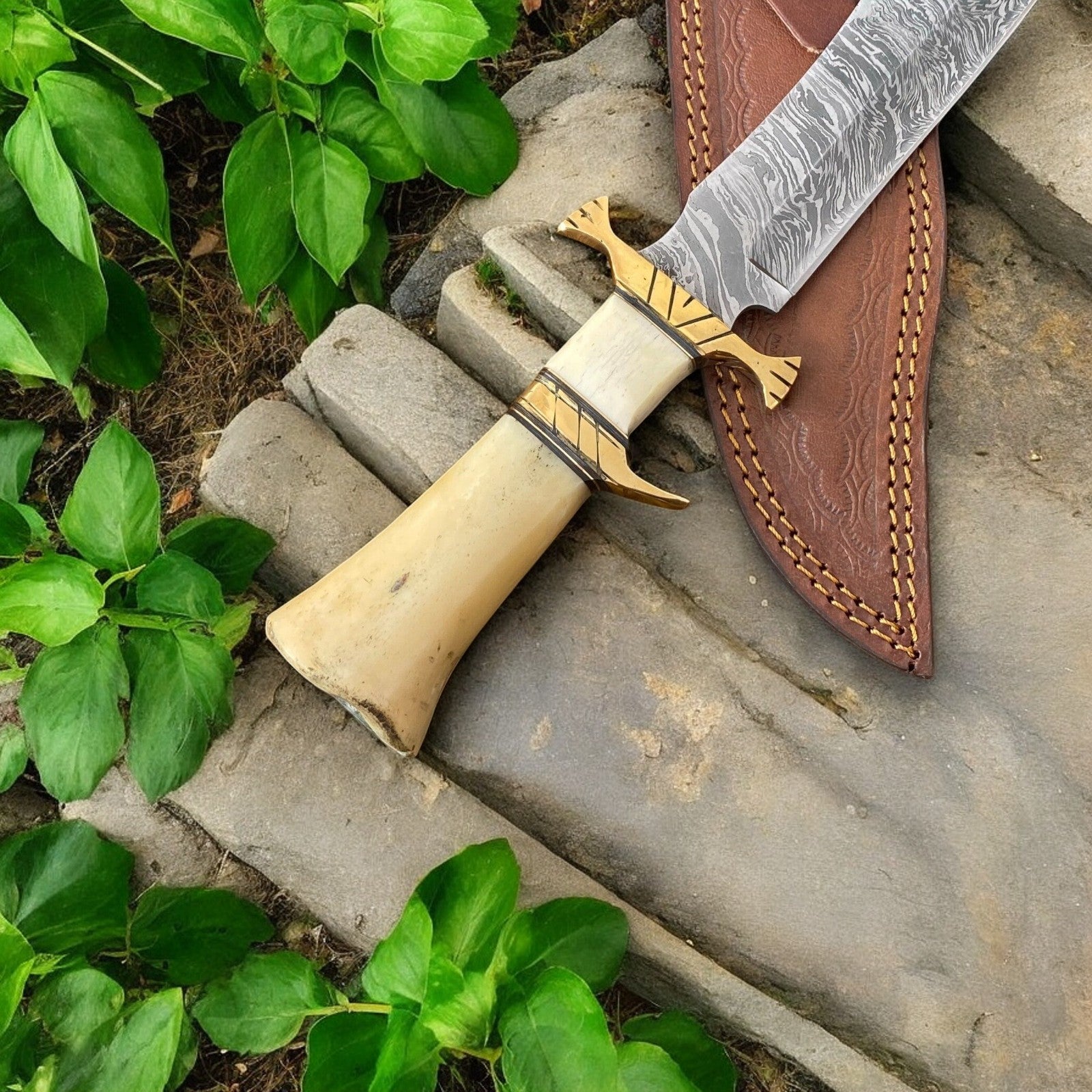 Handmade Damascus Bowie Knife – 10