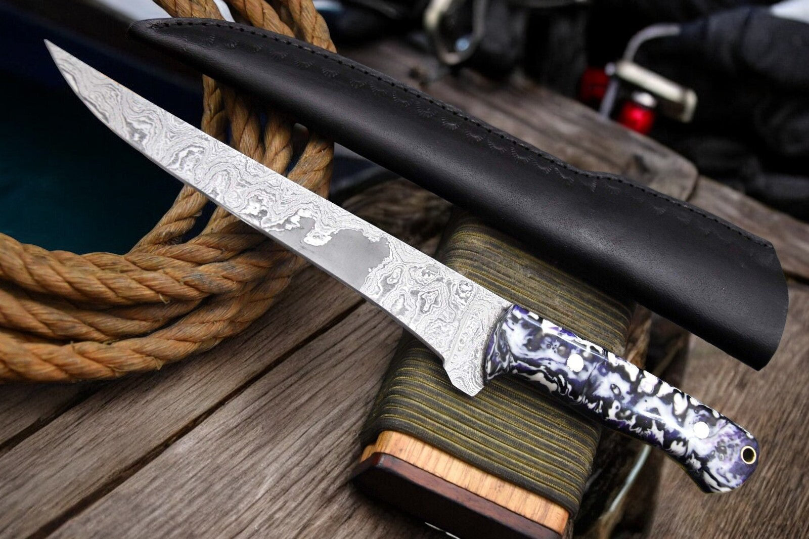 Premium Handmade Damascus Fillet Knife - 12.8