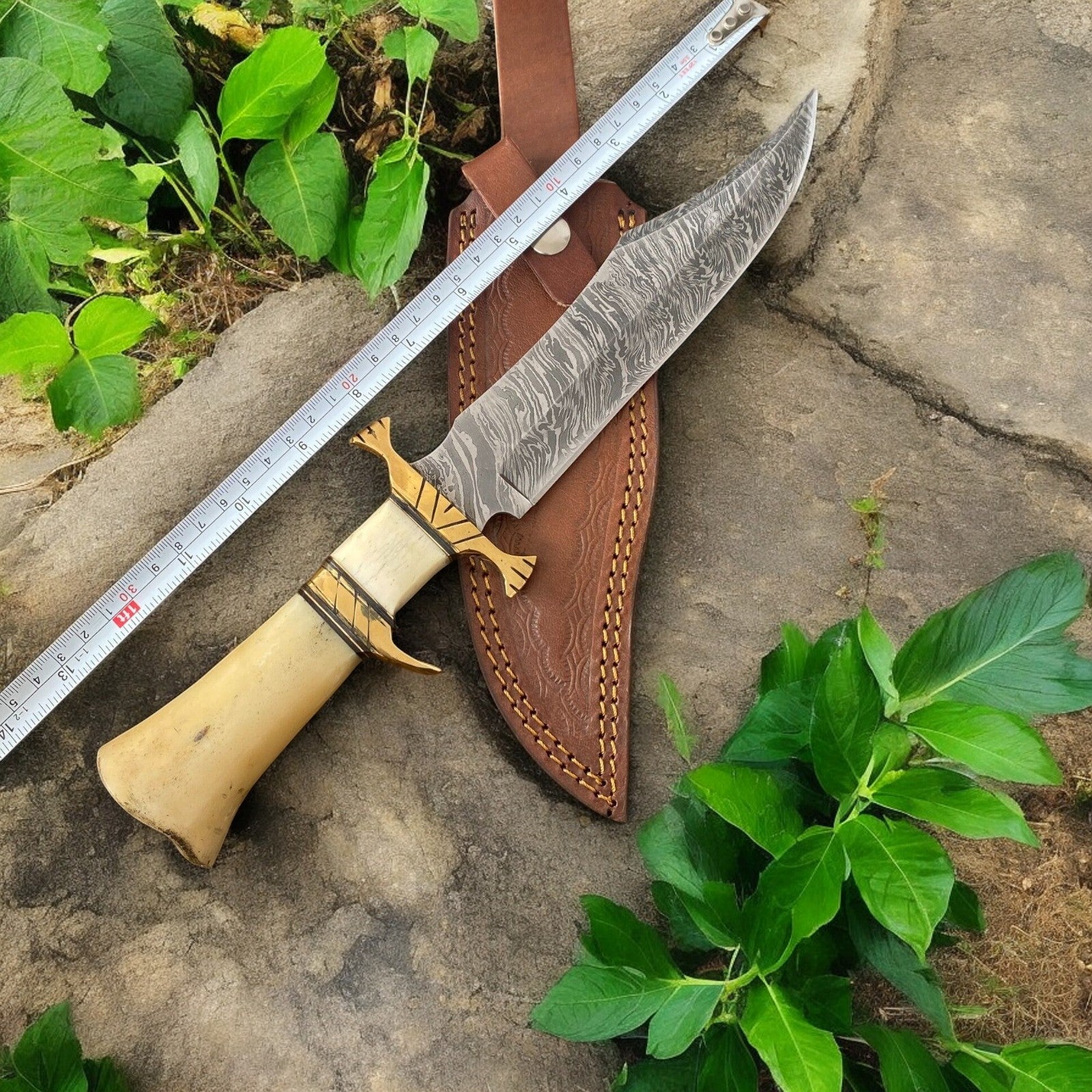 Handmade Damascus Bowie Knife – 10