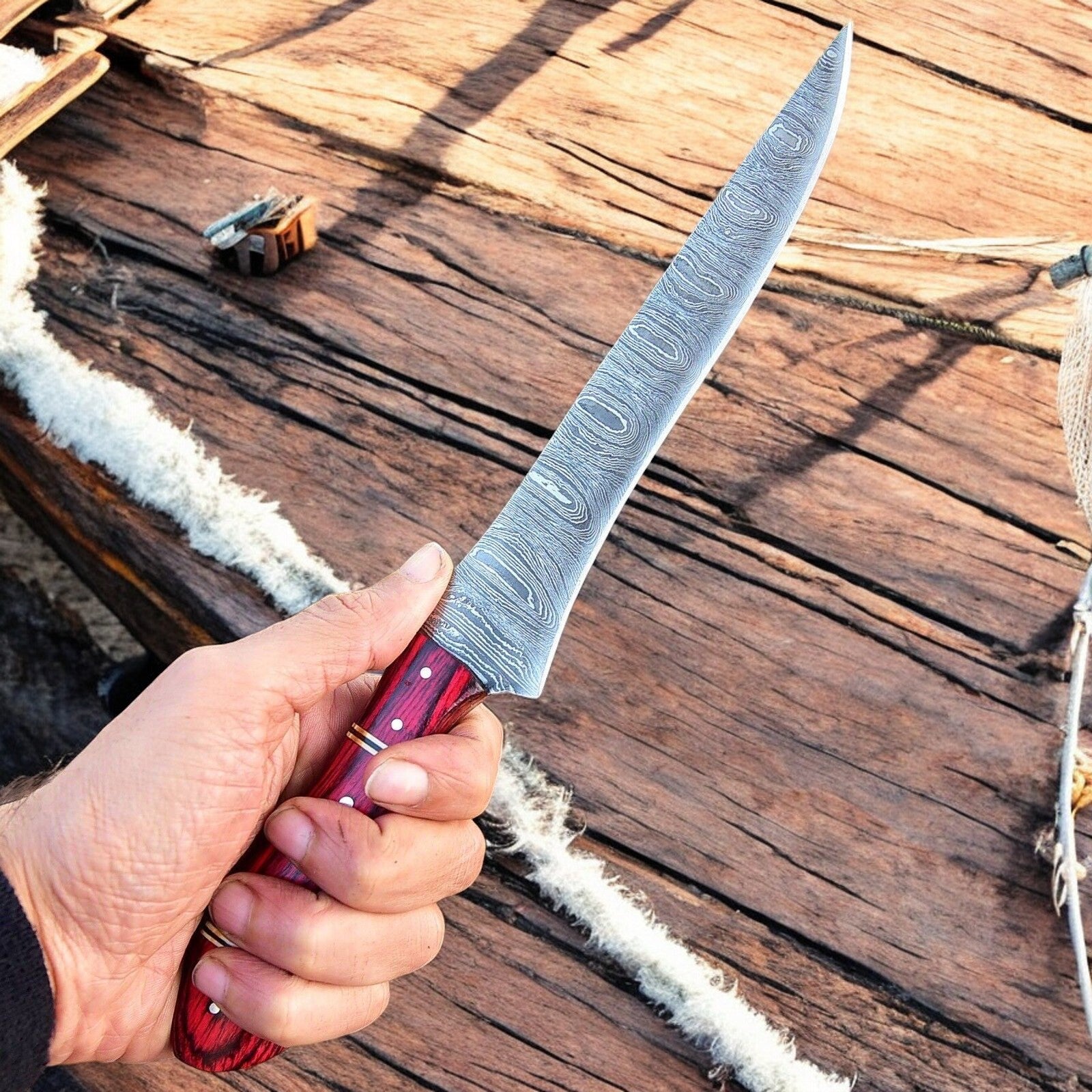 Handmade Damascus Fillet Knife – 12