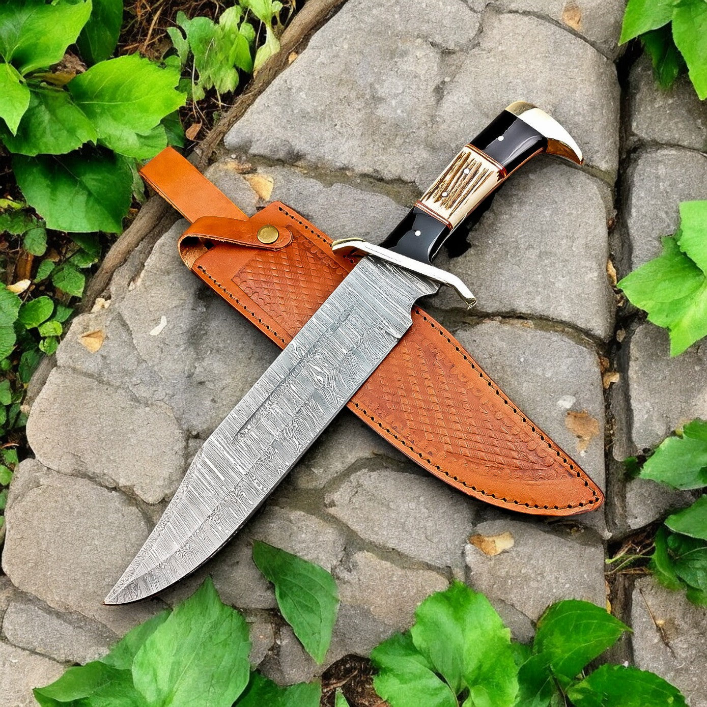 Handmade Damascus Bowie Knife – 15