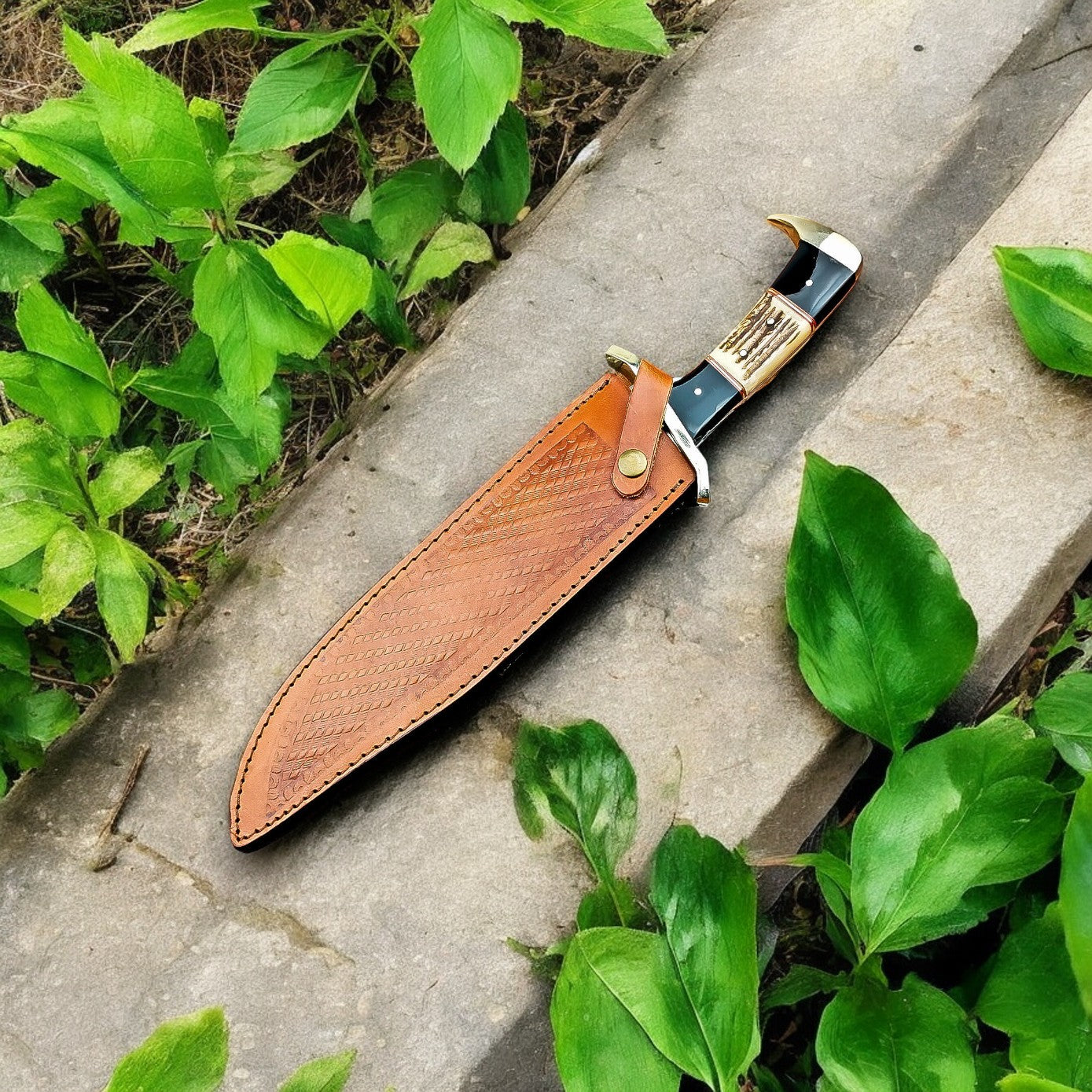 Handmade Damascus Bowie Knife – 15