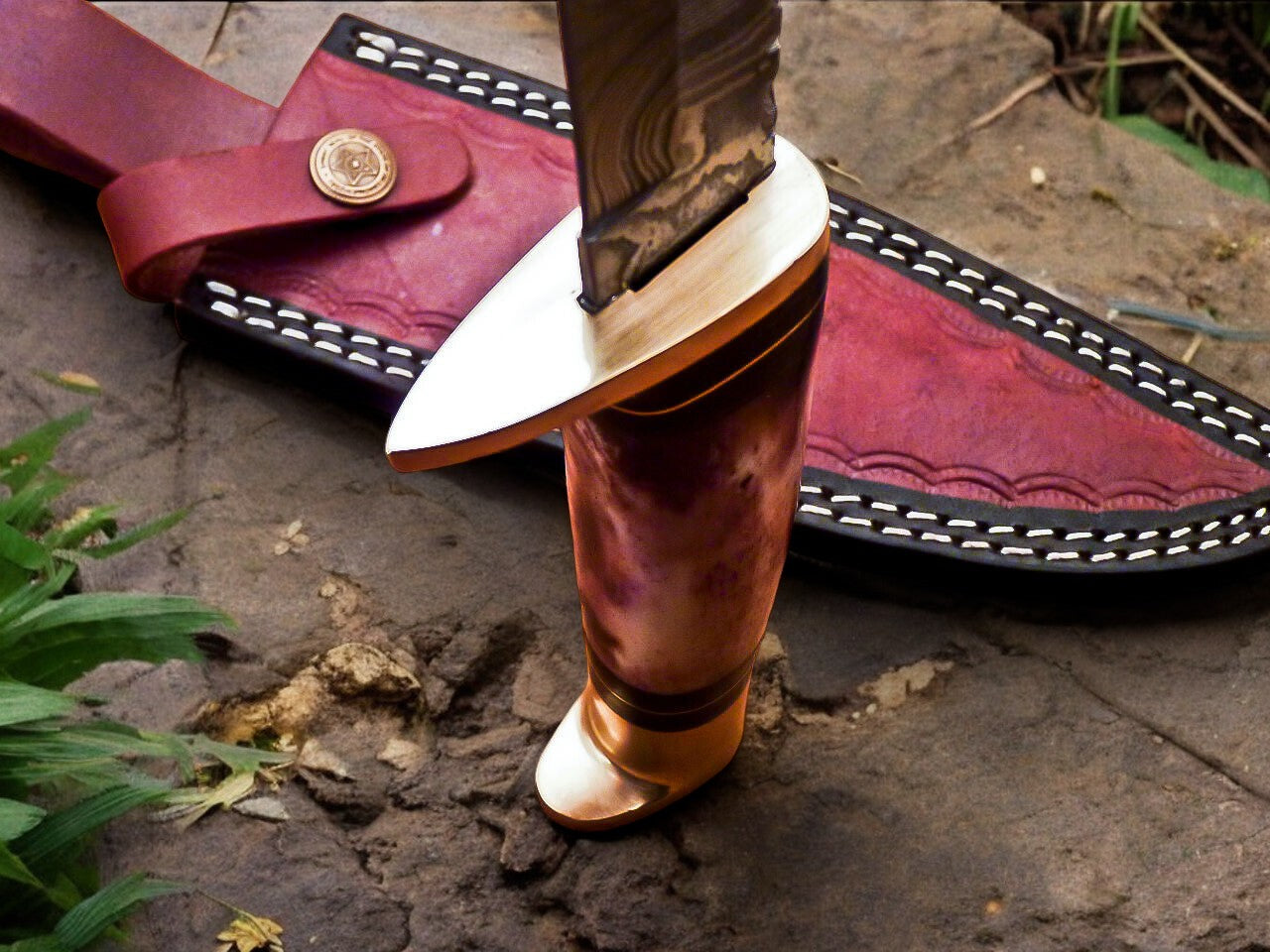 Handmade Damascus Hunting Knife – 12
