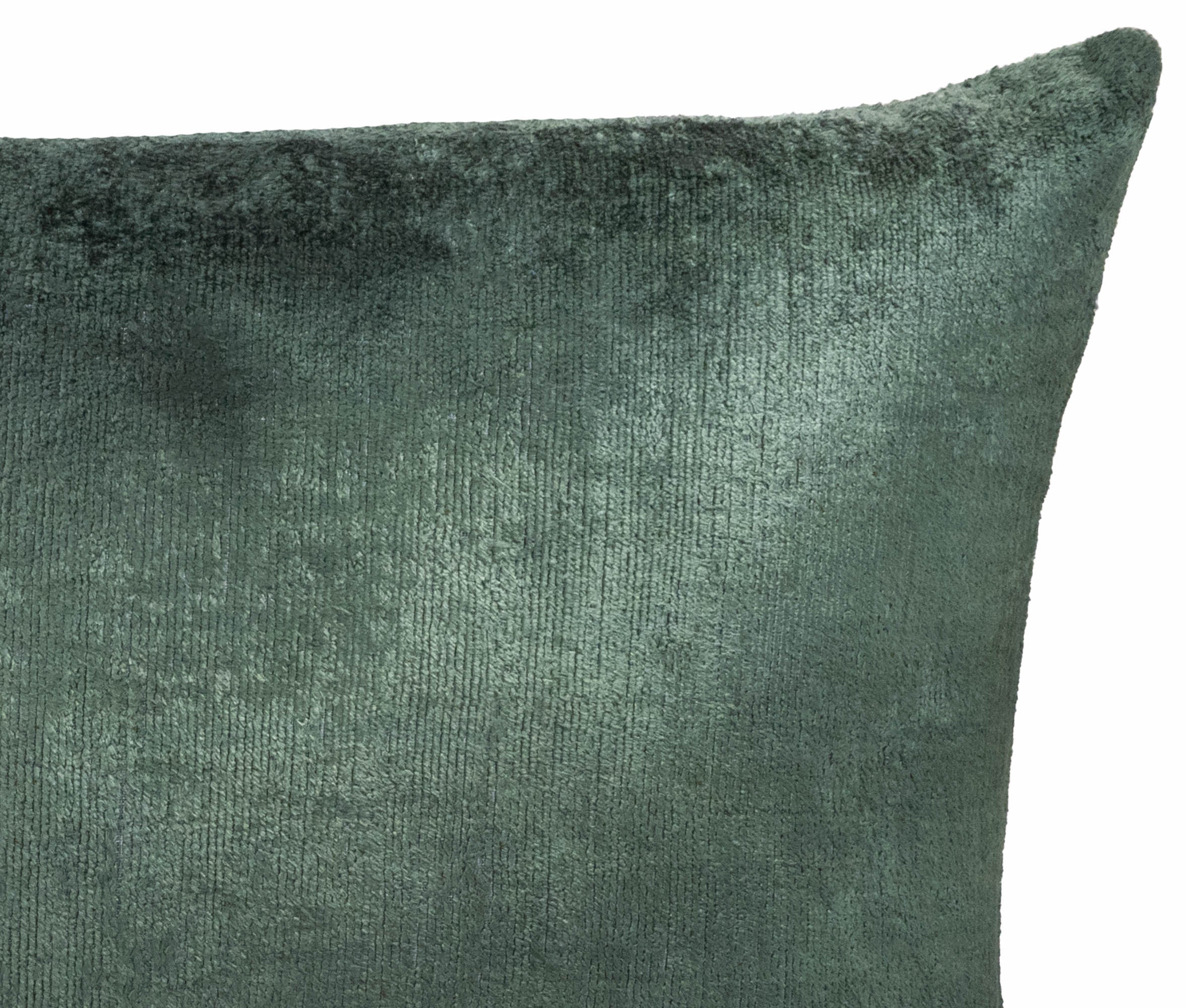 Sage Green Silk Velvet Ikat Pillow Cover, 16 x 24