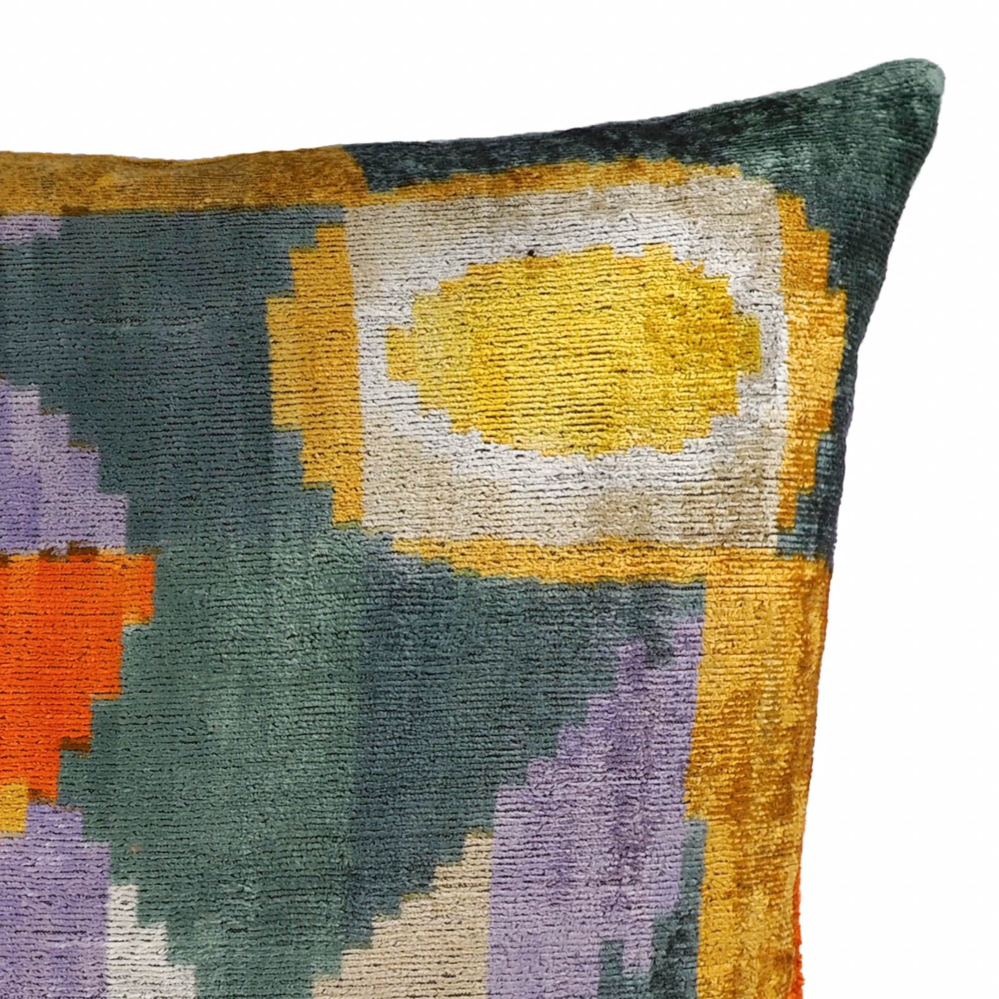 Sailing Silk Velvet Ikat Throw Pillow Cover, 20 X 20