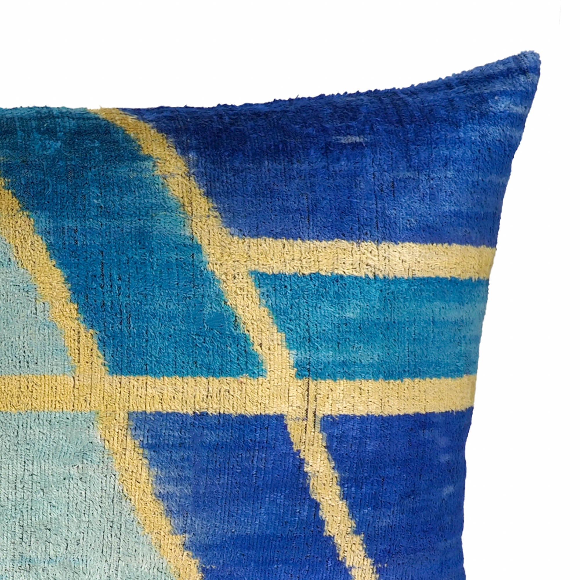 Synergy Silk Velvet Ikat Throw Pillow Cover, 16 x 24