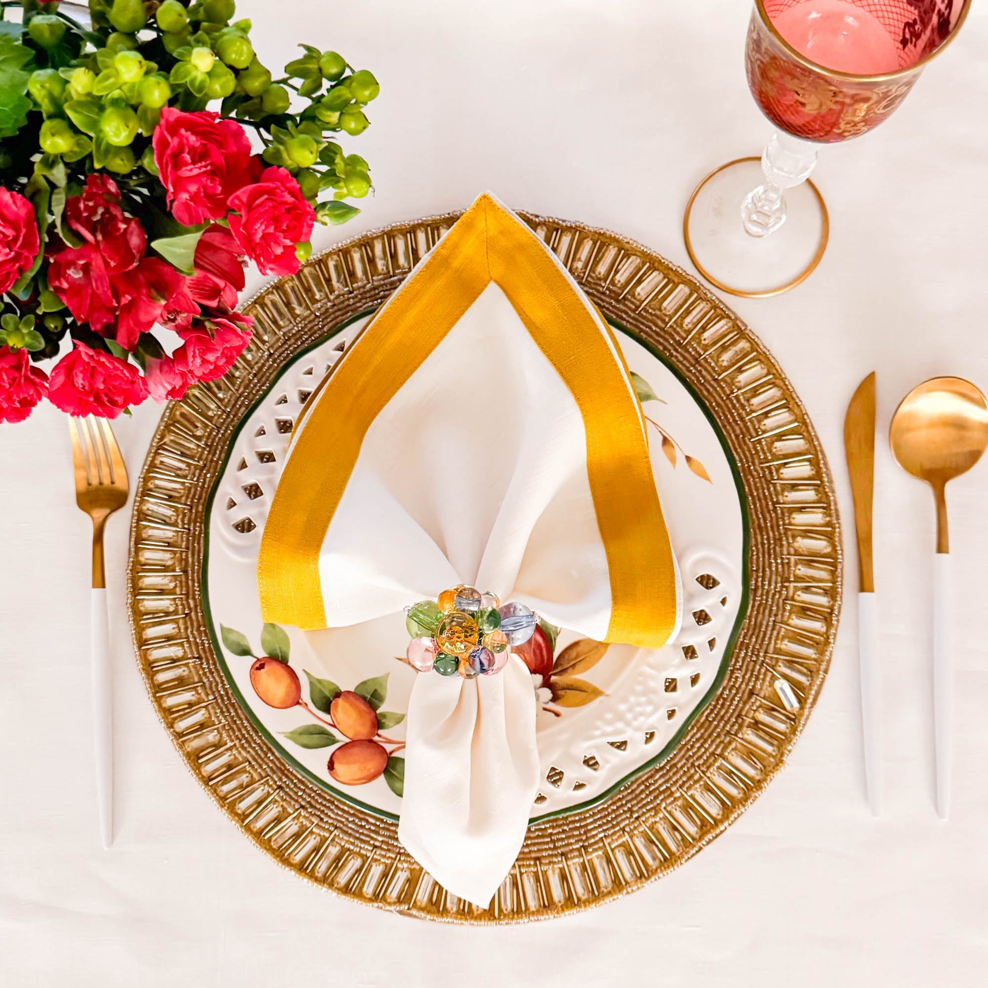 Yellow Diamonds Placemats, Set of 2